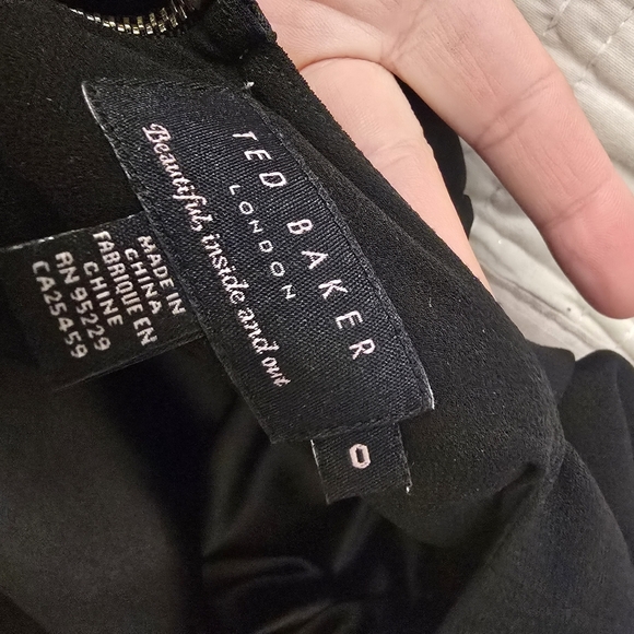 Ted Baker London Black and Pink Woods Nature Print Dress - Picture 5 of 9